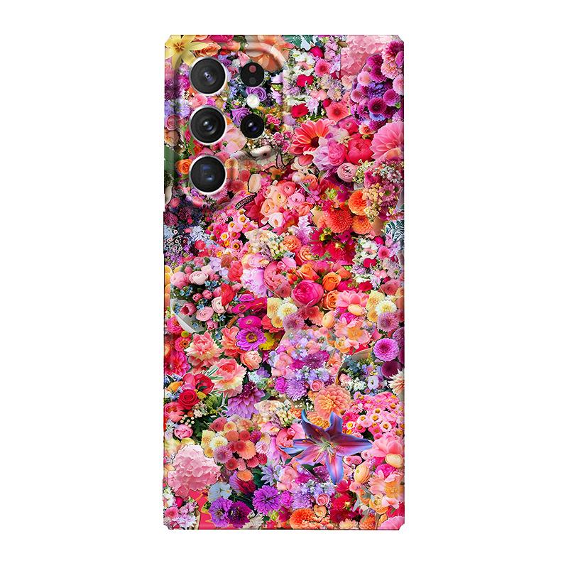 Full screen flower heat transfer process film case Samsung S25ultra mobile phone case Maximalist Floral