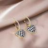 New Heart-Shaped Houndstooth Earrings For Girls Trendy Super Fairy Earrings