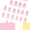 24Pcs French White 3D Embossed Flower Fake Nails Resin Comfort Fit For Adult Women
