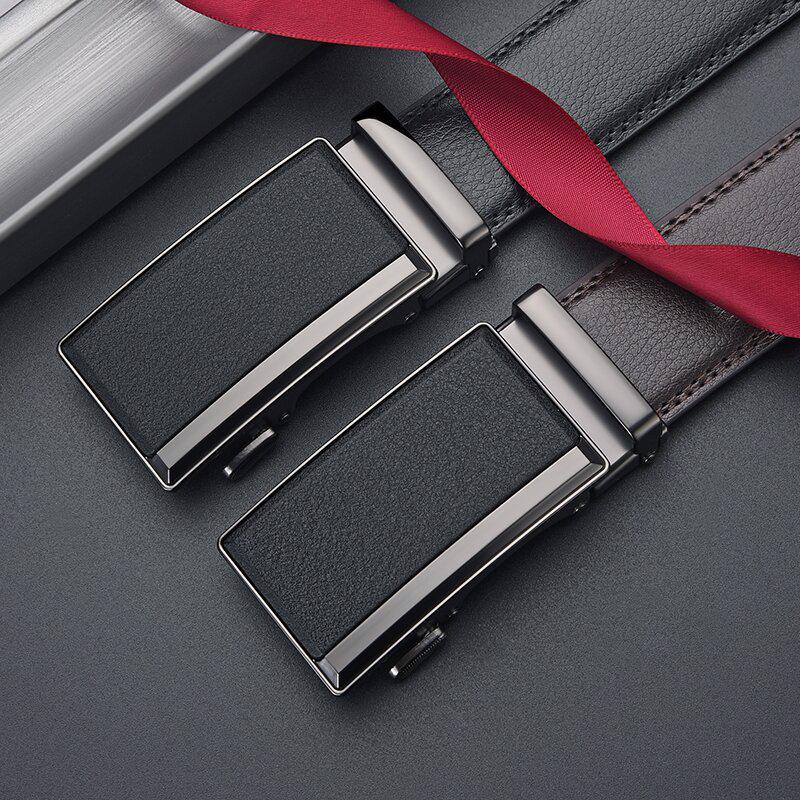 Men's High-End Genuine Leather Automatic Buckle Belt for Casual Trousers