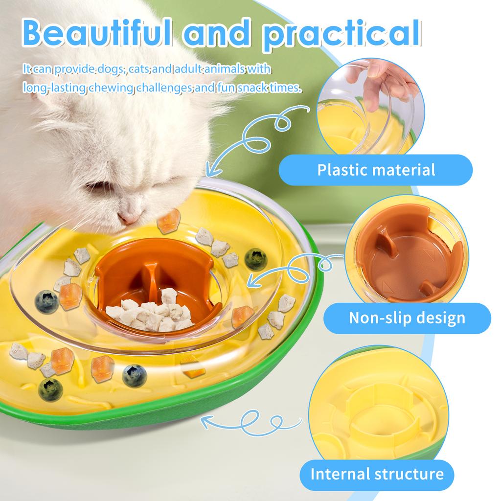 Avocado Dog Feeder Toy Non Spill Treat Dispenser Wobble Toy Interactive Pet Slow Feeder Bowl Pet Supplies for Dog Cat