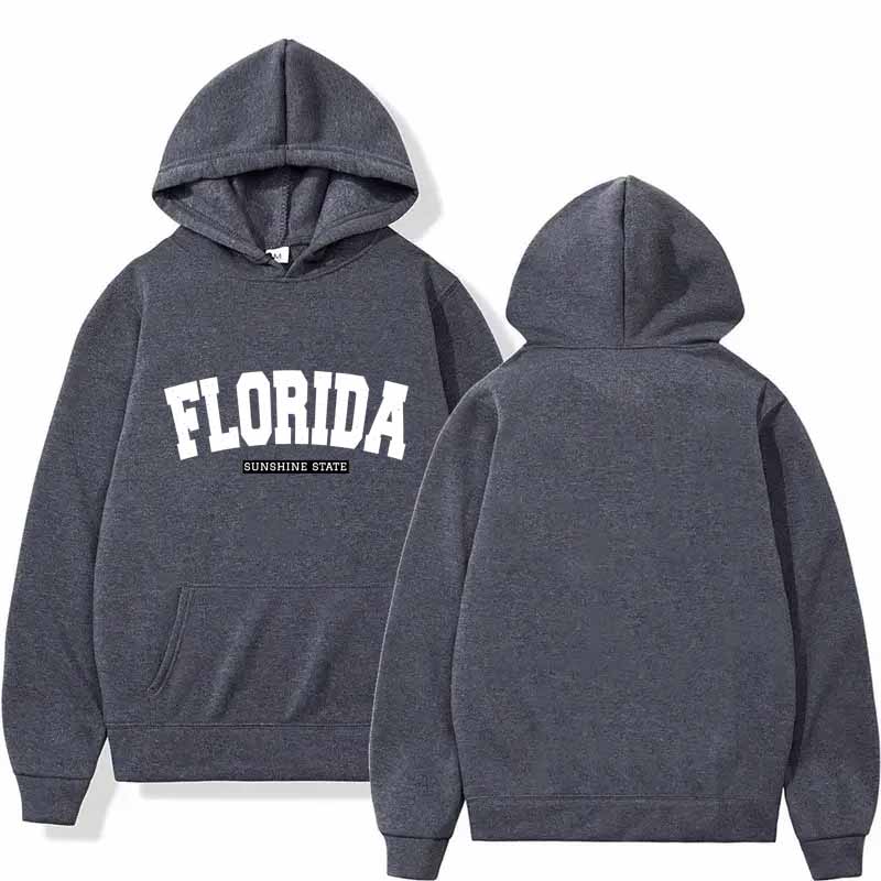 Florida Print Hoodie Herren und Damen Langarm Fleece Sweatshirt Winter Loose Top Jogging Sport Hoodies Pullover Shirts
