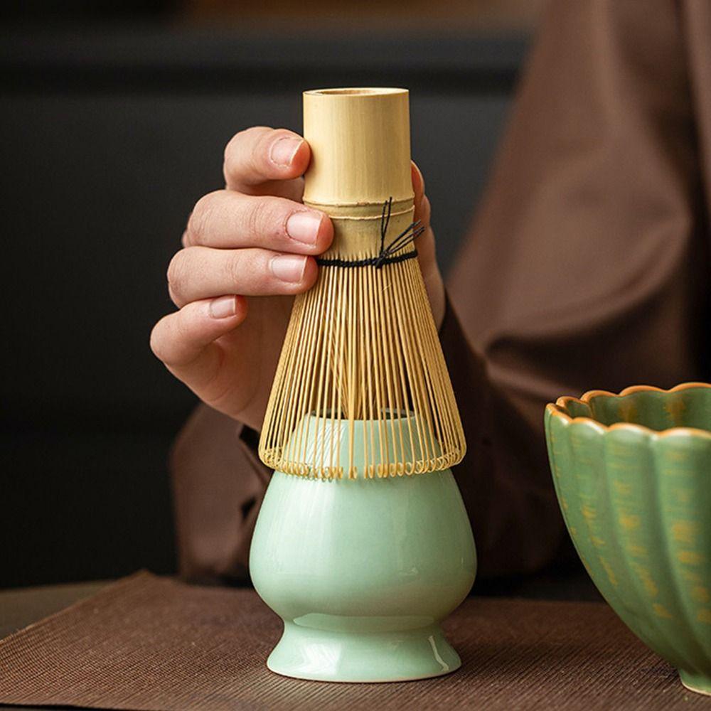 Practical Vintage Matcha Whisk Stand Retro Smooth Surface Chasen Stand Durable Traditional Ceramic Holder Tea Drinking Utensils