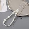 Creative  Love Heart Pearl Bow Mobile Phone Strap Beads Lanyard Keychain Luggage Bag Accessories Anti Lost Cellphone Chain