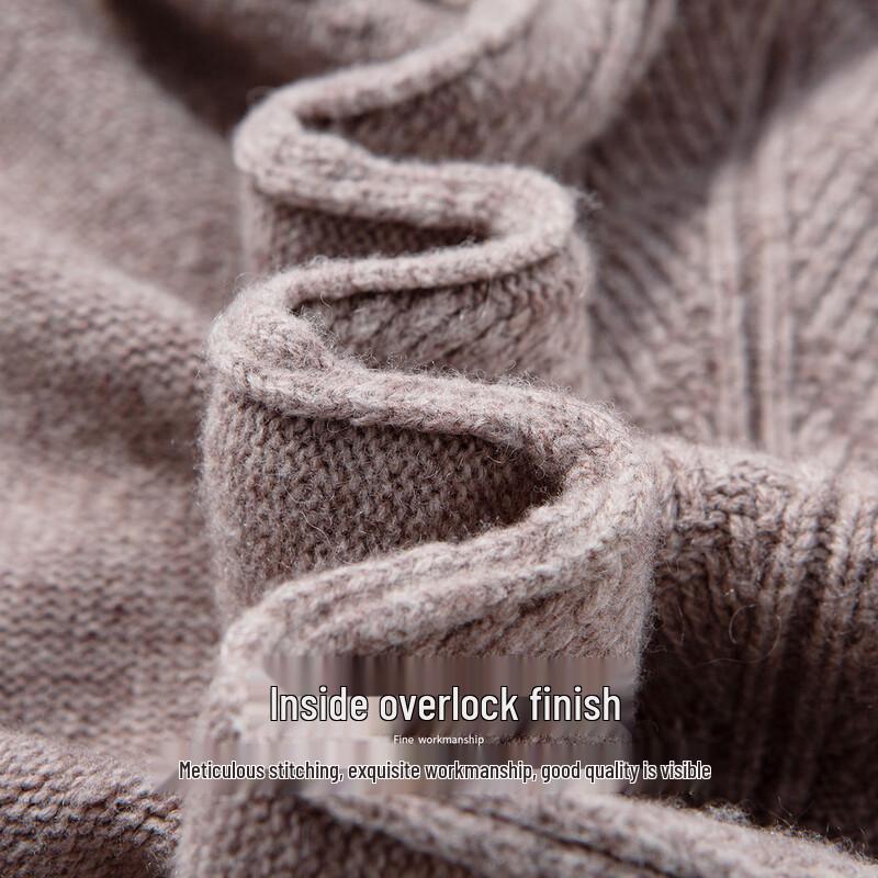 Hodo Herren Luxus 100% Wolle Dick Rundhals Pullover