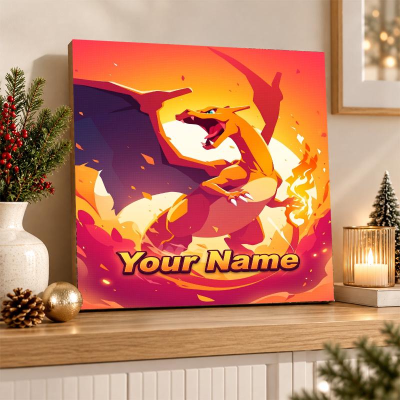 Charizard Custom Name Diamond Painting Personalized 5D Full Drill DIY Diamond Art Home Decor