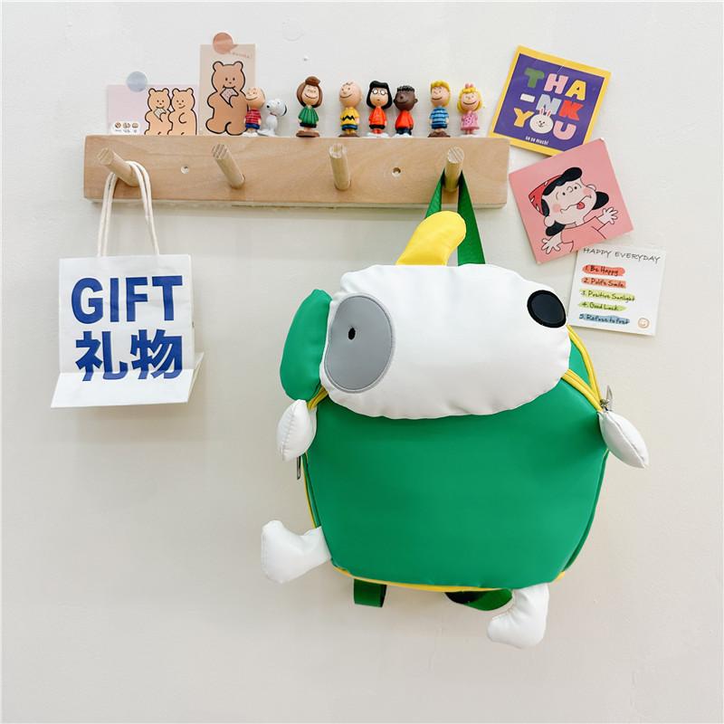 Fun And Whimsical Kids Shoulder Backpack Durable And Cute Canvas Bag Ideal For School Use зелёный