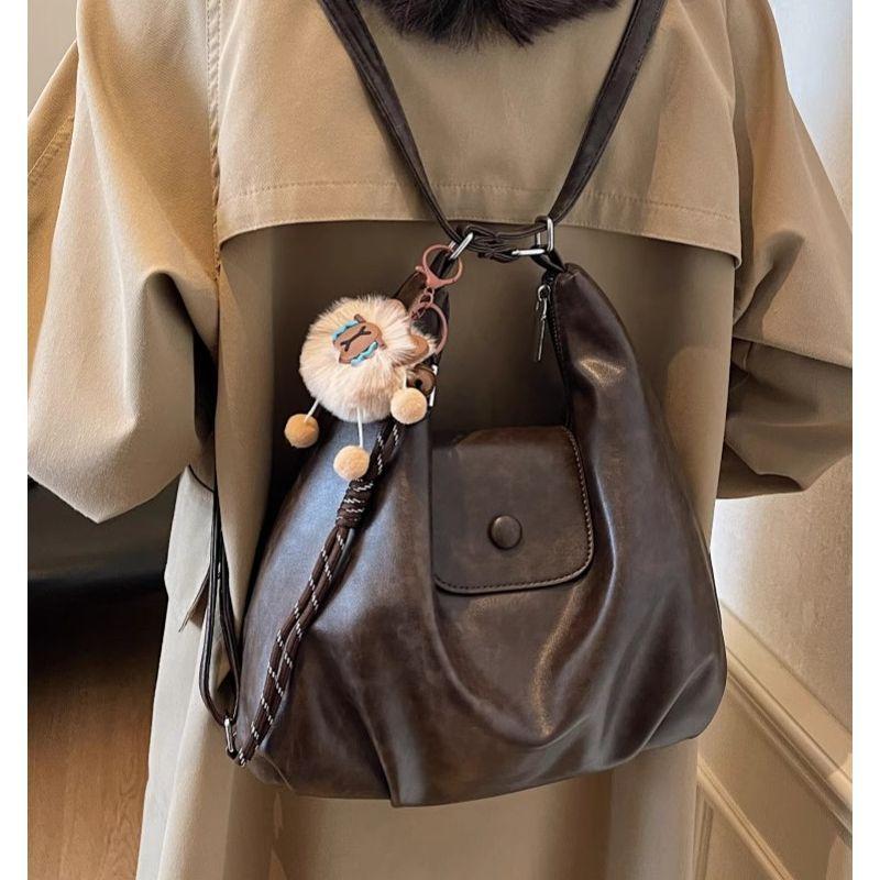 Premium sense retro large-capacity bag women's new spring and summer commuting double shoulder back bag single shoulder tote bag