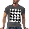 Large Traditional Black And White Houndstooth Big Geometric Pattern Tshirt Anime Street Wear T Shirt Unisex