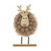 Yousheng Christmas Tabletop Decoration Plush Wool Felt Reindeer Santa Tree Figurine with Wooden Base for Winter Tiered Tray Mantel Decor