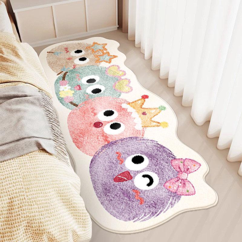 Cartoon Style Rugs for Bedroom Irregular Shape Living Room Decoration Carpet Fluffy Soft Bedside Floor Mat Thick Plush Study Rug