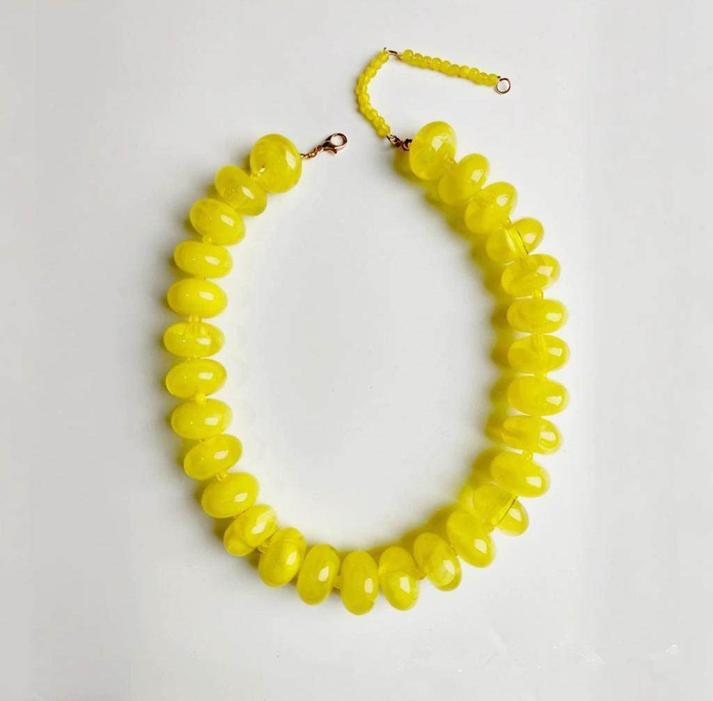 Collana Casual alla Moda con Perline in Resina Dopamina Charms Gioielli Chunky Adatta per Donne Uso Quotidiano Vacanze