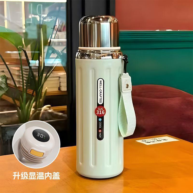 Roman column thermos cup stainless steel tea separation large capacity thermal insulation kettle retro girls water cup