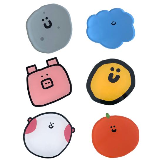 Cartoon Acrylic Coasters Heat-resistant Cup Mats for Coffee Drinks Reusable Placemats for Home Kitchen Bar Restaurant Anti-slip Bowl Pad