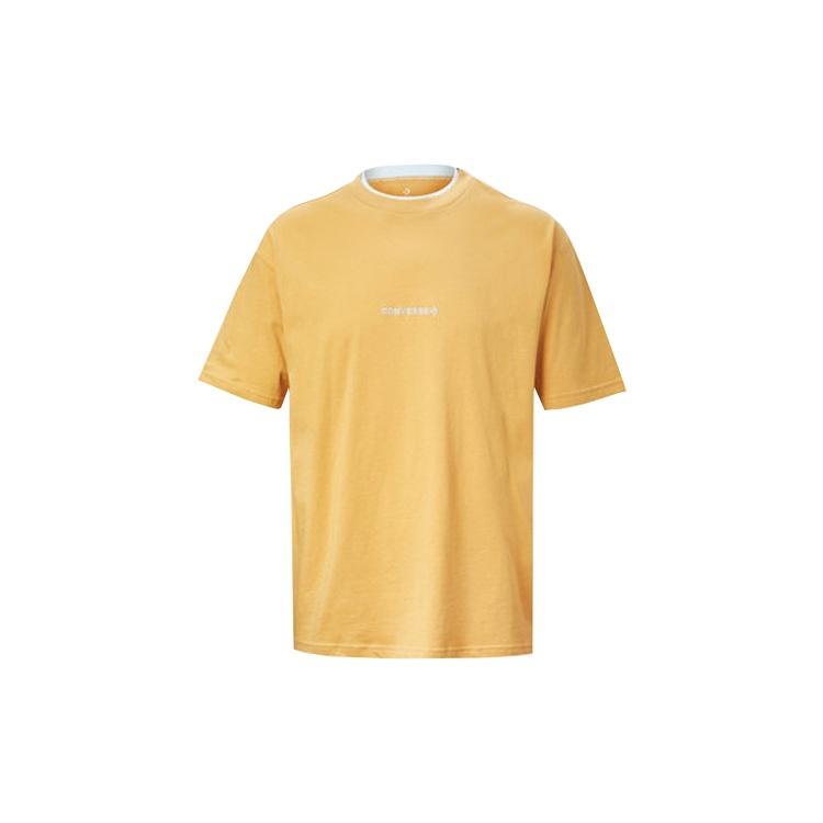 Men s Converse All Star Casual Round Neck Short Sleeve Yellow 10019592-227 S