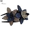 Women Elegant Flexible Rhinestone Flower Hair Clip Hairpin Claw Gift