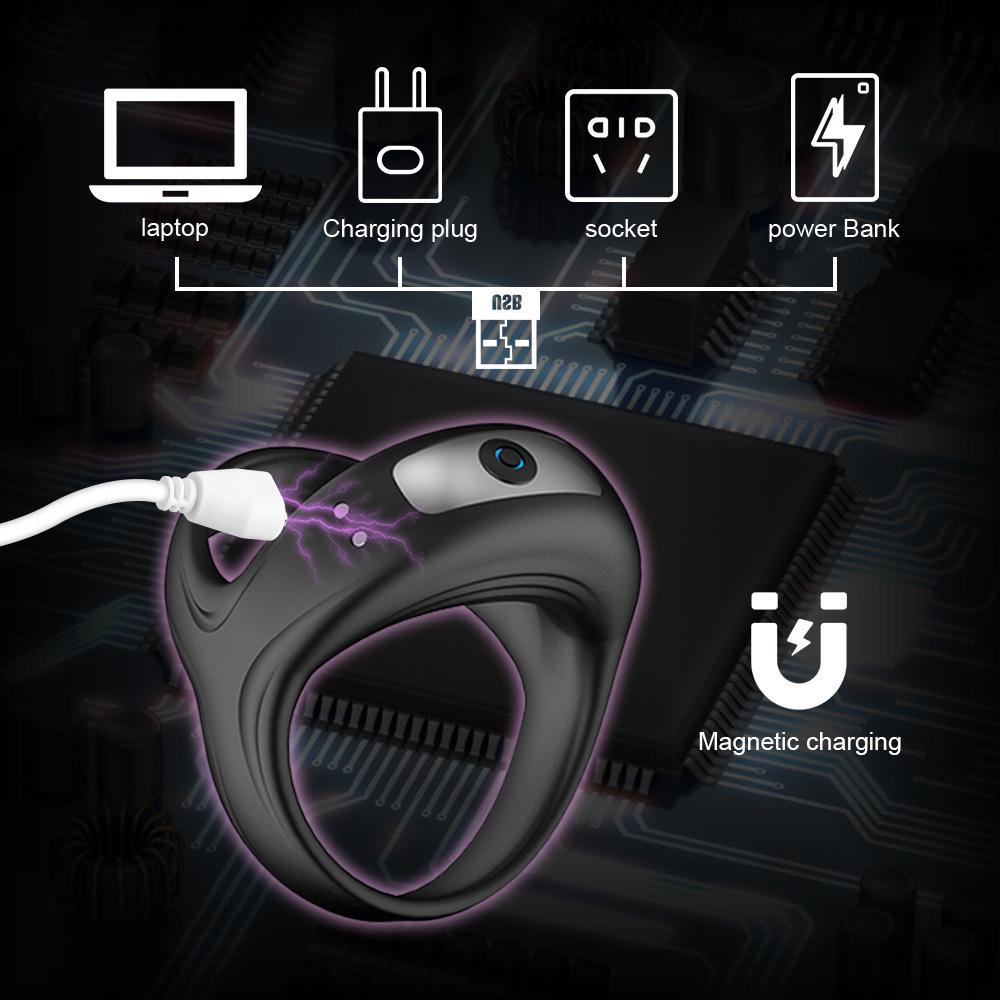 USB Rechargeable Vibrating Male Masturbator Ring