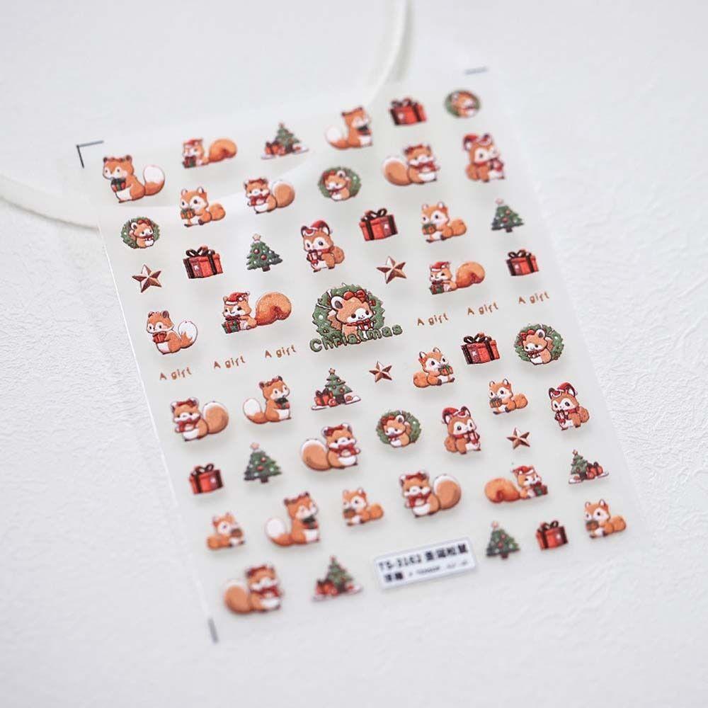 Nail Art Decoration Christmas Nail Stickers Nail Accessories Christmas Nail Decals Colorful Lady