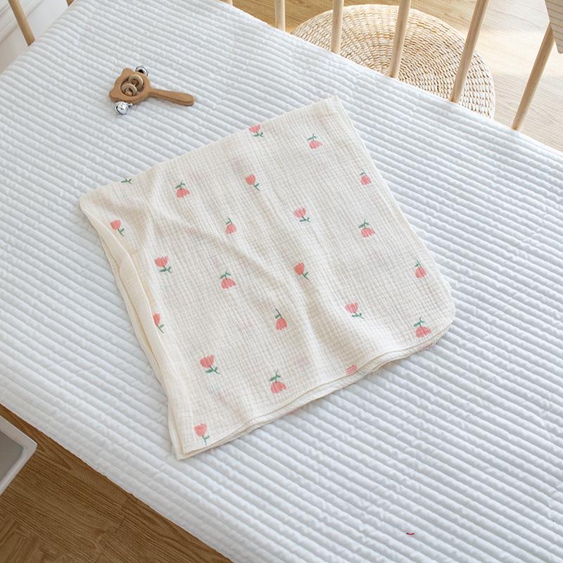 2-lagige Baumwollgaze Entbindungsraumtasche Einzelne Neugeborenen-Babytasche Dünne Decke für Neugeborene Sommer-Baby-Kinderwagen-Decke Handtuch