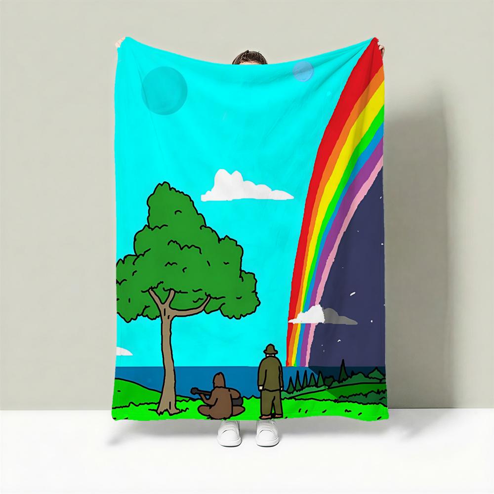 Cartoon T-The Big Lez Show Throw Lightweight 240g Flannel Blanket Soft Skin-friendly for Summer Cooling 75X95CM