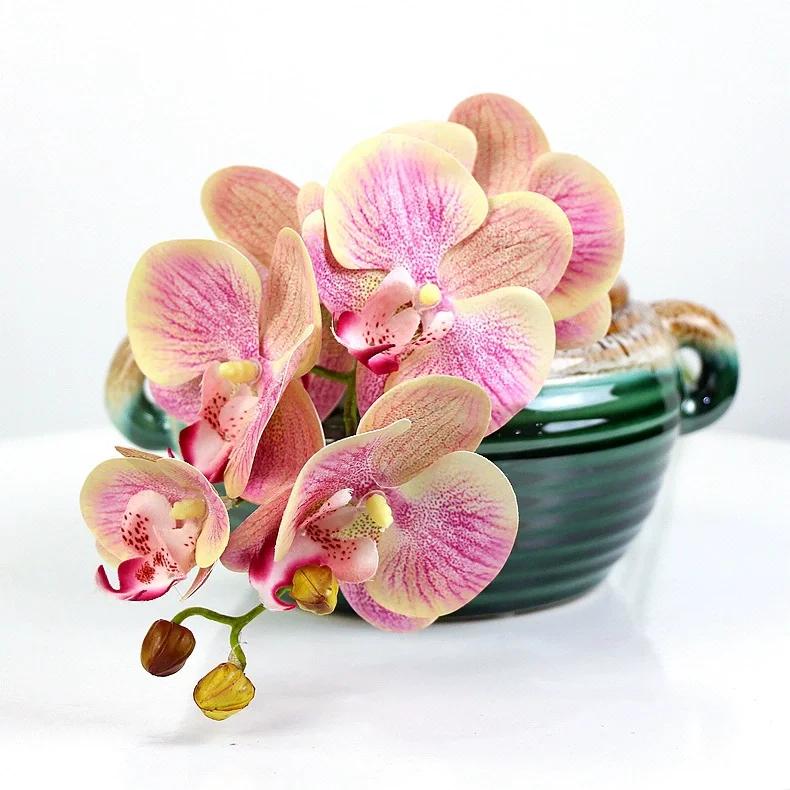 

3D Real Touch Butterfly Orchid Flower Arrangement Artificial Floral Spray For Wedding Bouquet Home Vase Party Decoration