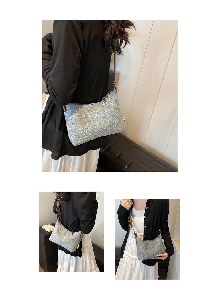Women's Denim Summer 2024 Fashion Crossbody Handbag - Niche Design Dumpling Bag