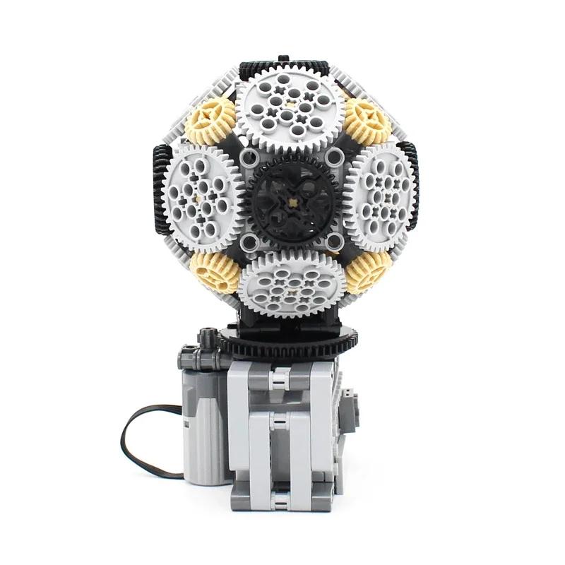Electric Mechanical Unit Model MOC Building Block Technical Bricks Assembly Autobiographical Gear Earth Ball With Power Function
