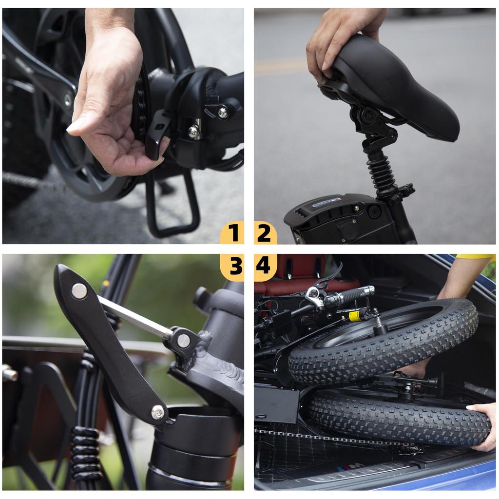 Electric Bicycle Keteles KF9 1000W Motor 20" Fat Tire Foldable Adult Electric Bike 48V 35AH Hydraulic Brakes Max Load 150Kg 7 Speed