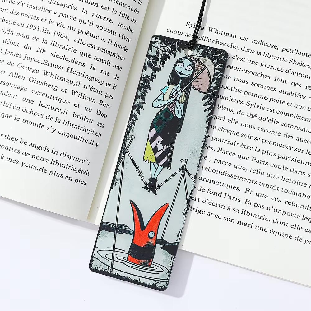MINISO Skeleton Art Acrylic Bookmark,Halloween Jack Sally Fans' Books, Accessories, Learning Stationery