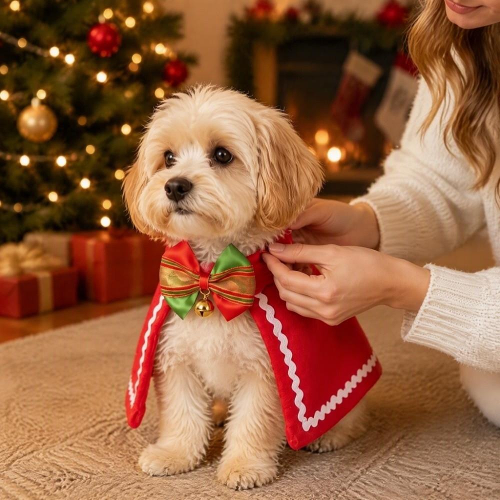 Soft Winter Cat Cloak Lightweight Christmas Pet Costume Fashion Dog Cosplay Costume Holiday