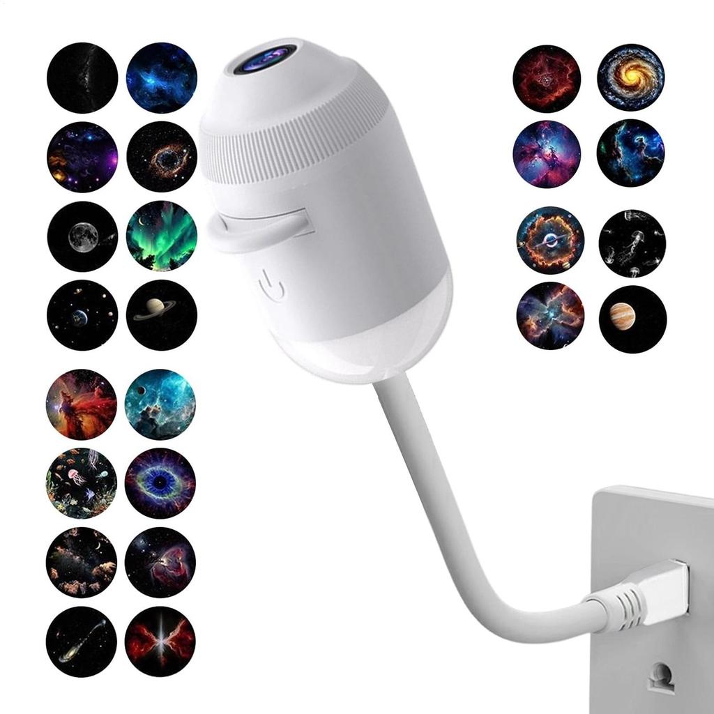 USB Starry Sky Projector Lamp with Clear 24 Image Adjustable Brightness Touch Control 2-in-1 Night Light And Star Projector