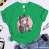 Cute Anime Harajuku Pattern Printed T-Shirt Women's Outdoor Casual High Quality T-Shirt Anime Women's T-Shirt Tops
