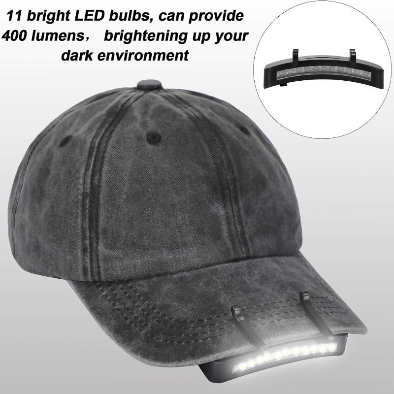 Portable 11-LED Hat Brim Light Baseball Cap Lights Outdoor Headlamp Cap Hat Light Clip on Hat For Night Cycling Hiking Fishing