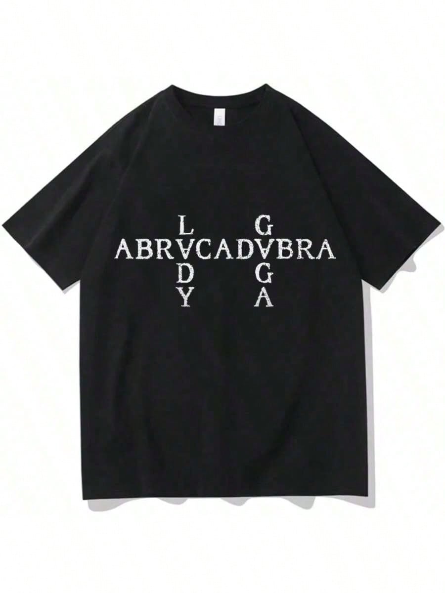 

2025 Lady GagaS Abracadabra Tshirts Cotton Fashion Men And Women Vintage Unisex Clothing Summer Loose Round Neck Cotton T-Shi... S разноцветный