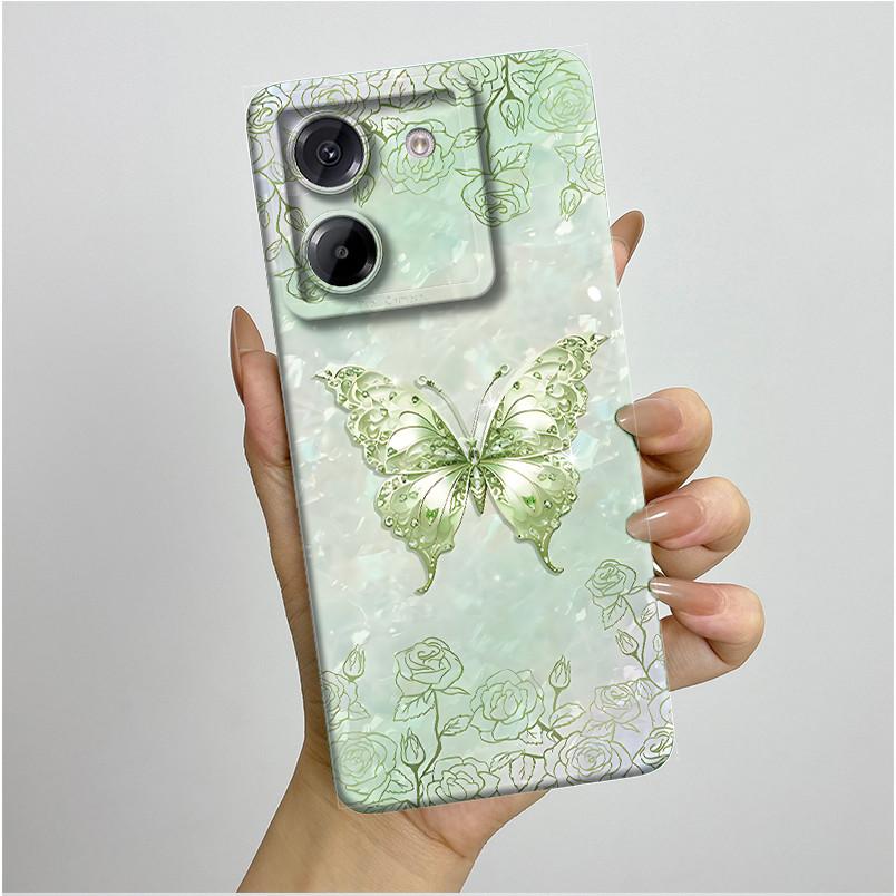 Voor Xiaomi Poco M7 Pro 5G Hoesje Esthetische Vlinder Bloemen Siliconen Zacht Schokbestendig Coque Cover Voor XiaomiPocoM7Pro Fundas Bumper