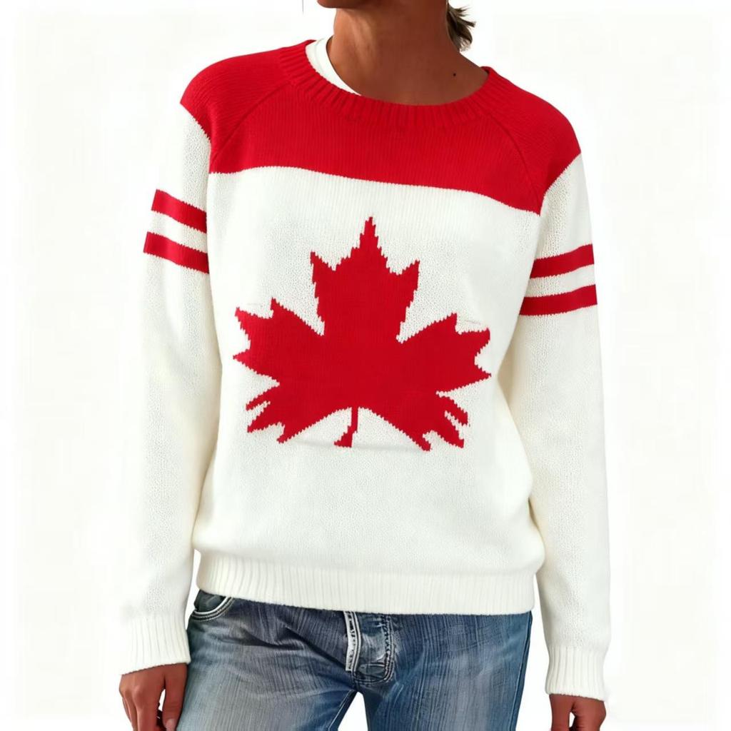 Women's Basic Style Round Neck Knit Sweater