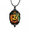 Anhänger geprägt Klassisch Halloween Gotisch Kürbis Magischer Spiegel Halskette