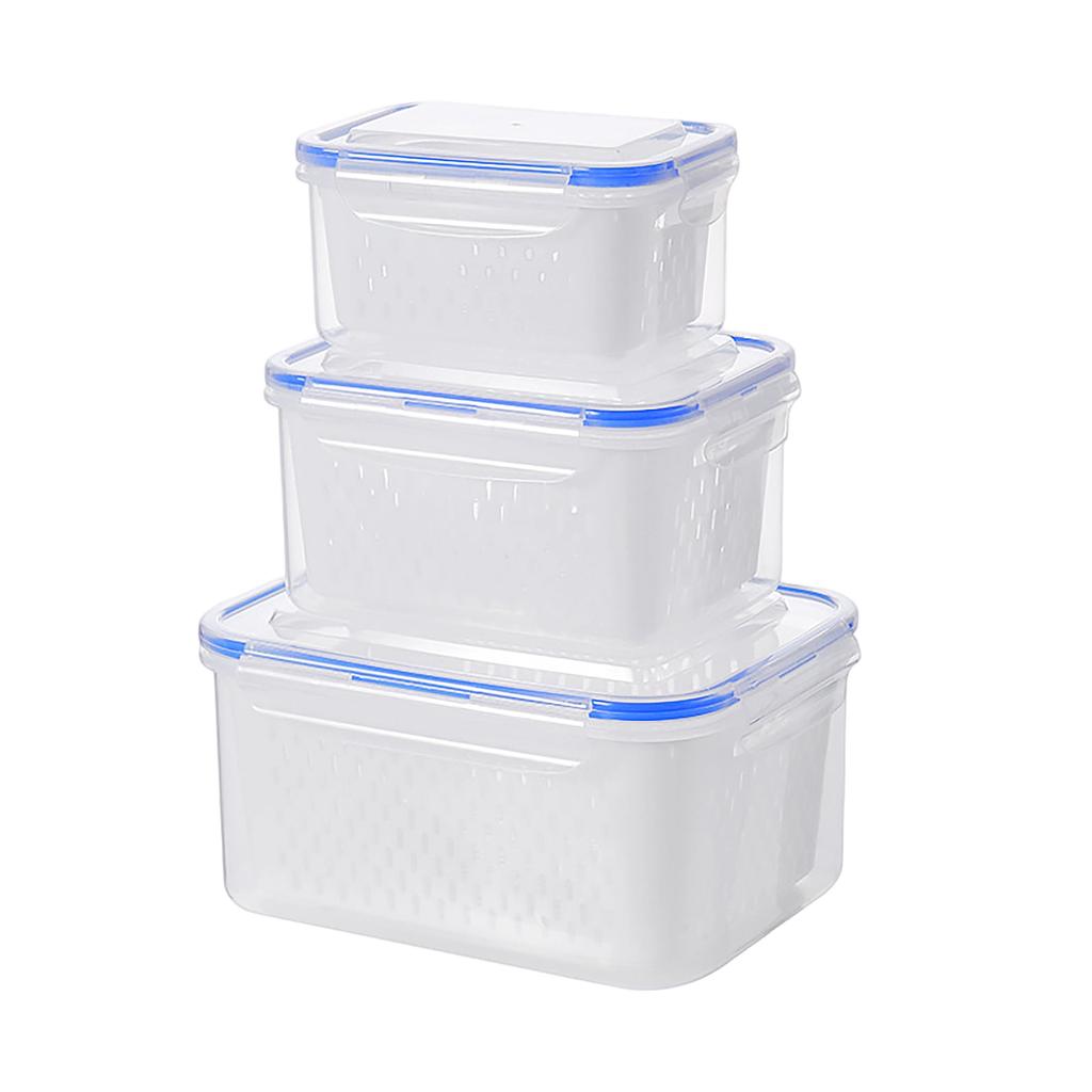 Fruit Storage Containers For Fridge, Leakproof Produce Containers With Removable Colander, Refrigerator Organizers And Storage