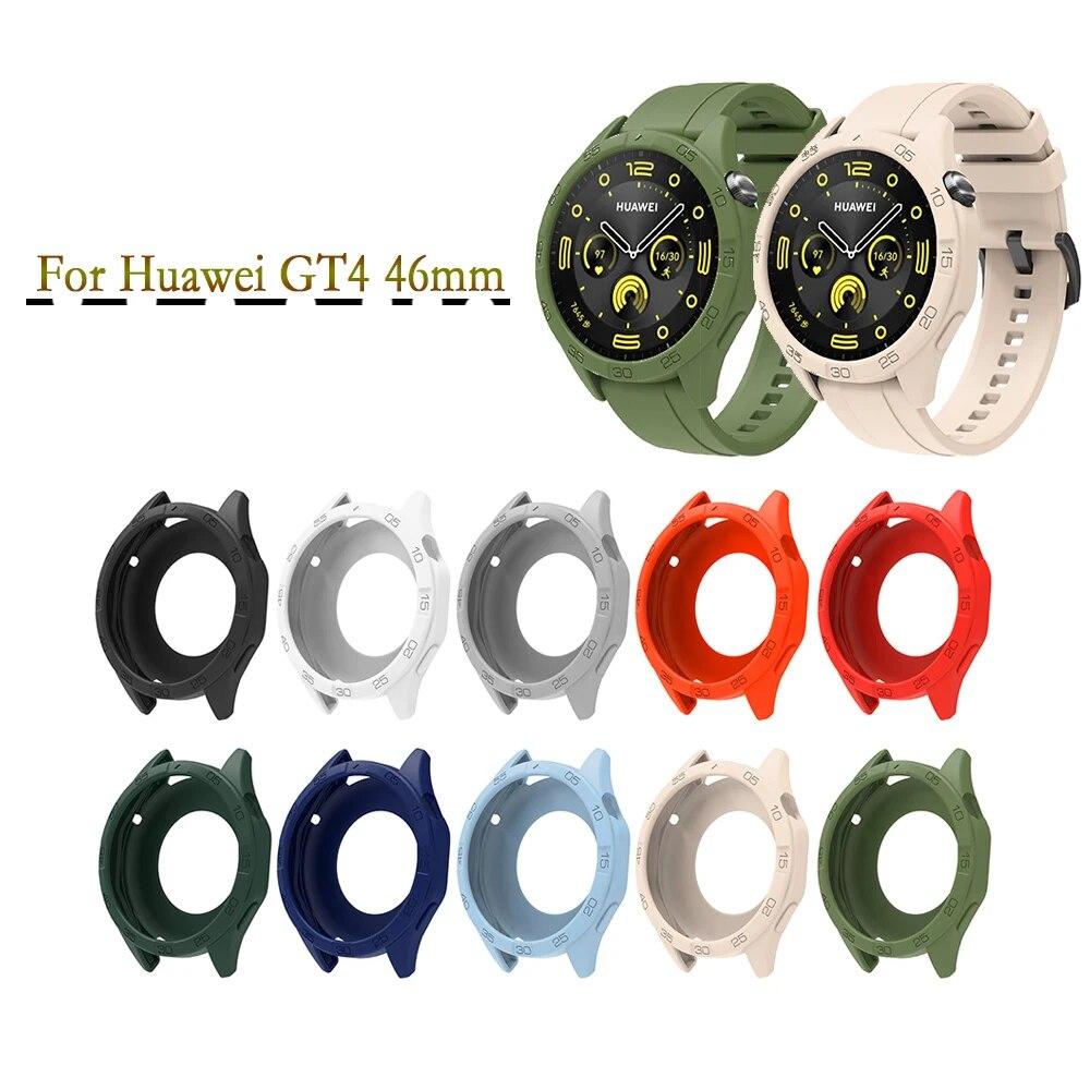 Coque + bracelet 2 en 1 pour Huawei Watch GT 4, 46mm, coque de protection et bracelet en silicone de haute qualité, couleur unique