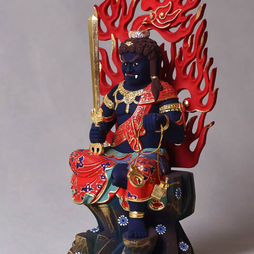 Acala Buddha Statue, Wood Carving, Boxwood, Protective Principal Deity, Wooden Buddha Statue, Protection from Evil and Misfortune (Acala Statue - Exqu