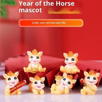 1/2 vnt. Gyvas Zodiako Žirgo Talismano Papuošalas Derva 2026 Žirgo Metų Figūrėlės Dekoratyvinės Kinų Miniatiūrinės Žirgo Figūrėlės