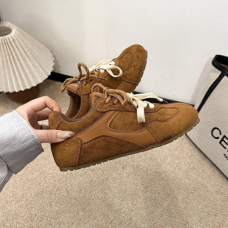 Keep Version~ Inner Height Increase 5cm Leather Retro Forrest Gump Shoes Women's 2025 Autumn and Winter New Casual Moral Training Shoes Tide