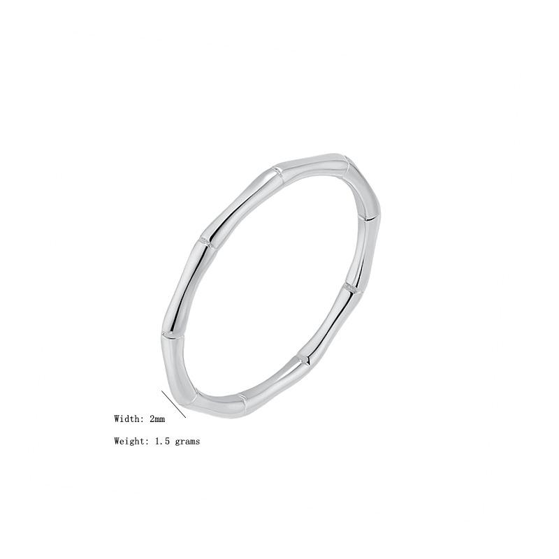 High niche temperament bamboo titanium steel ring female ins cold wind does not fade couple trendy men ring hand jewelry no. 5 серебряный