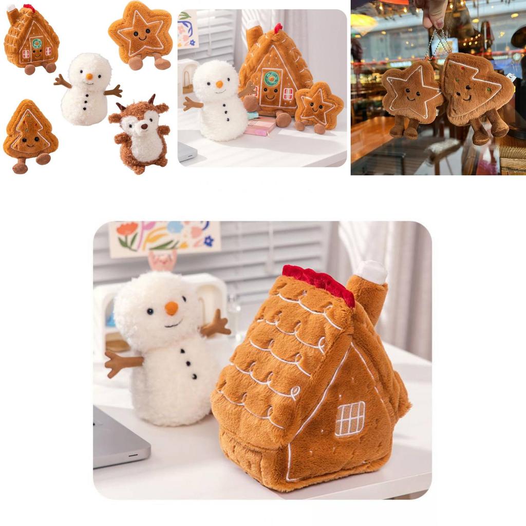 Plush Christmas Doll Gingerbread House Star Cookie Christmas Cookie Tree Gift For Kids