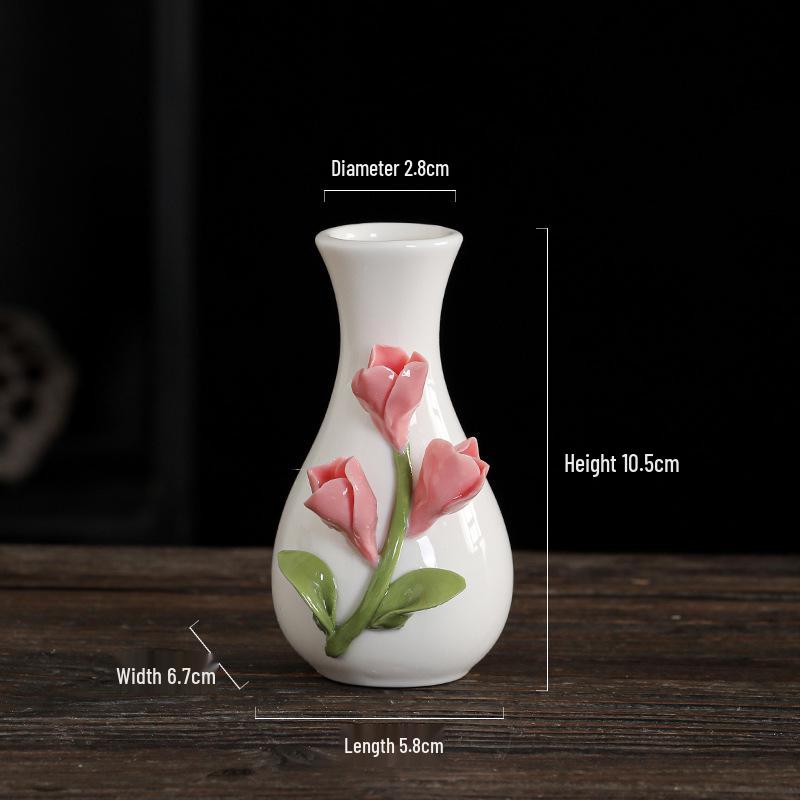 Mini Ceramic Vase for Flowers - Perfect for Home or Office Decor, Holds Dried or Hydroponic Plants