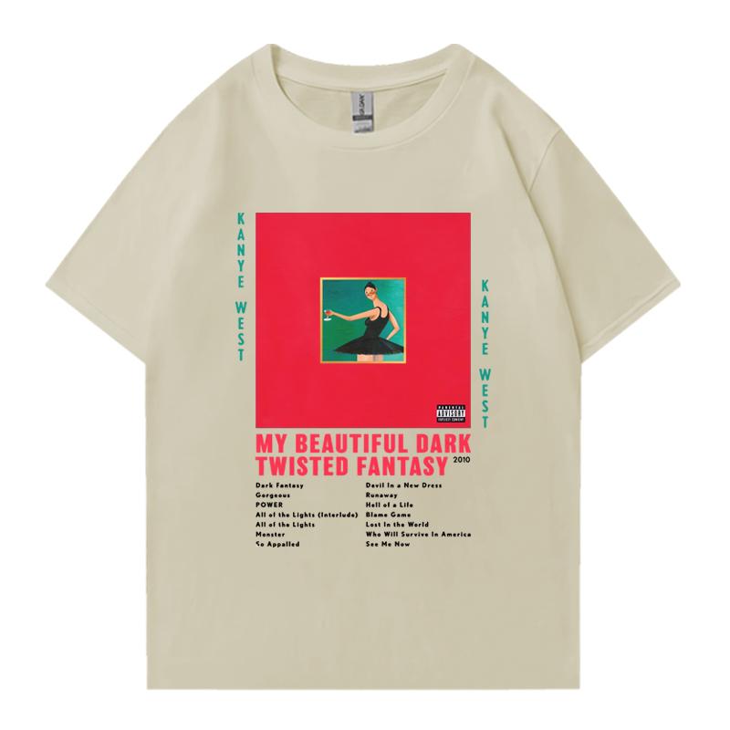 Rapper Kanye West My Beautiful Dark Twisted Fantasy 2024 T-Shirt Herren Damen Vintage Kurzarm T-Shirts Unisex Oversized T-Shirts