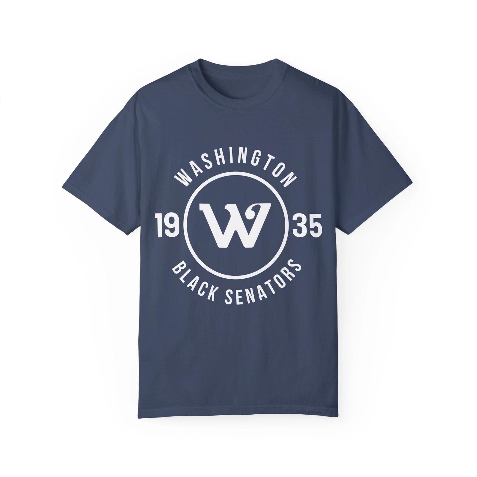 Washington Black Senators Baseball T shirt Retro Black Negro League Tee Shirt S