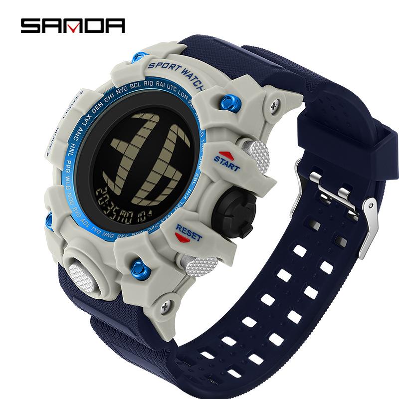 

Sanda Trendy Cool Sports Digital Watch with Multifunctional Calendar & Luminous Display