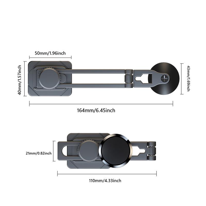 Foldable Magnetic Car Phone Bracket Slide Rail Adjustable Mobile Phone Mount Stand Telescopic Suspension for Tesla Model 3 X Y S