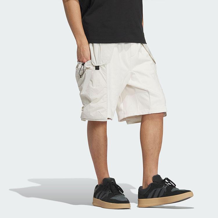 Adidas Future Style Woven Mix Shorts Solid Color Minimalist Workwear Loose Fit Sports Casual Shorts Men Shorts Pink White JI9892